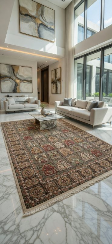 Kashmiri silk carpet | 7x10ft | silk | Double knotted - Image 5
