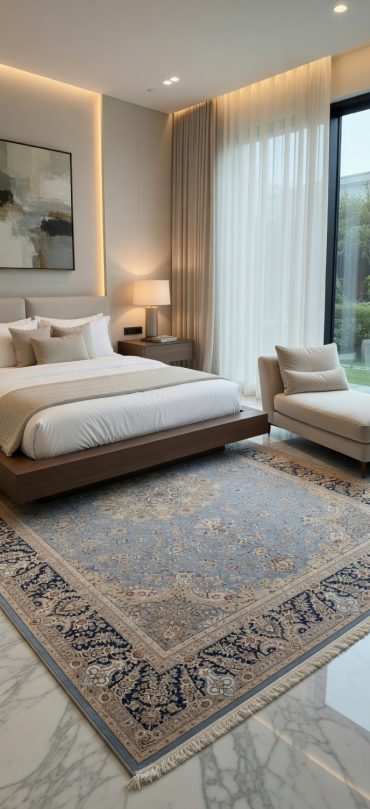 7x10ft /200x300cm lavender blue with D.blue / persian / pure silk - Image 11
